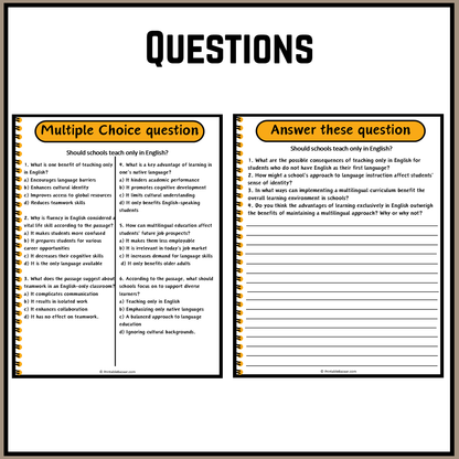 Should schools teach only in English? | Debate Case Study Worksheet