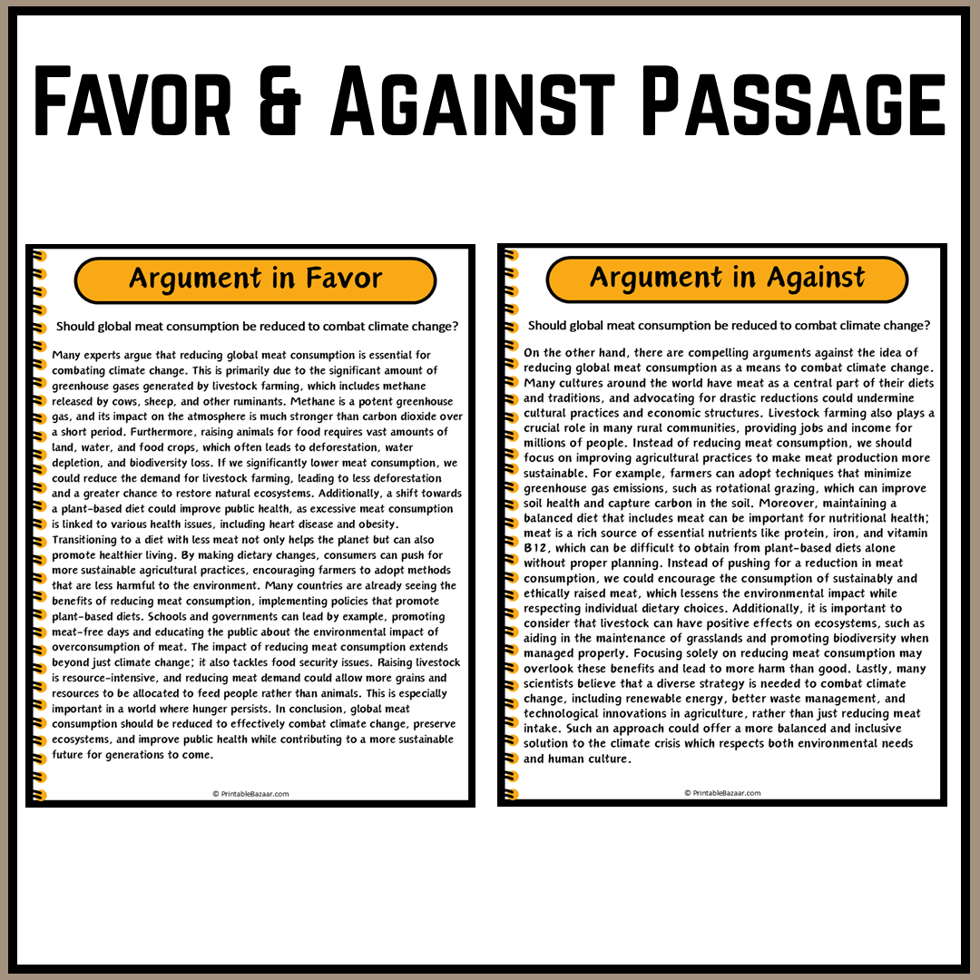 Should global meat consumption be reduced to combat climate change? | Debate Case Study Worksheet