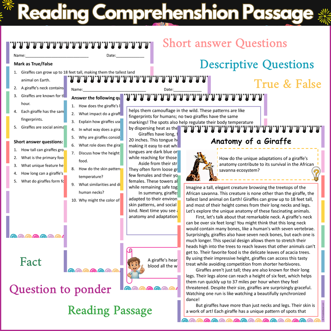 Anatomy of a Giraffe | Reading Comprehension Passage and Questions