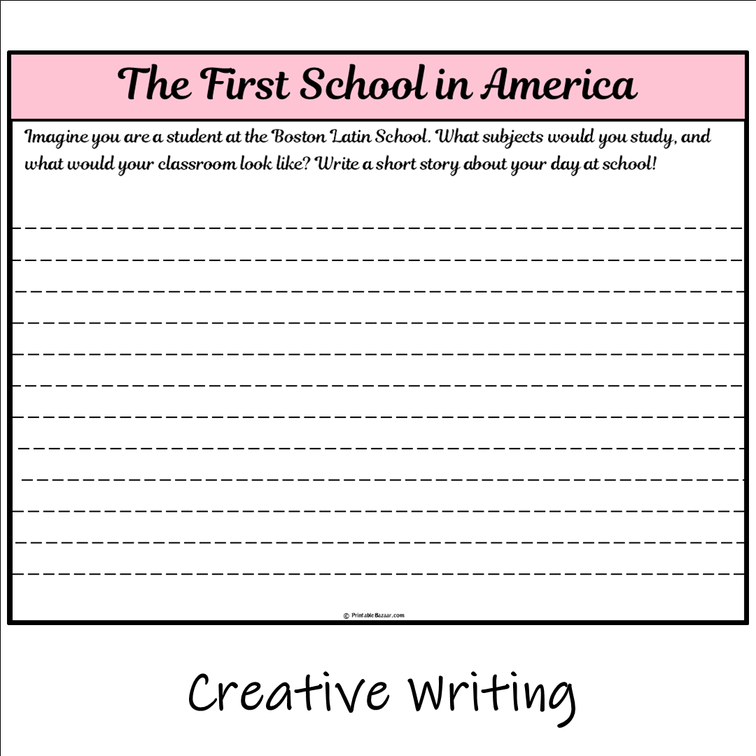 The First School in America | Main Idea and Supporting Details Reading Passage and Questions