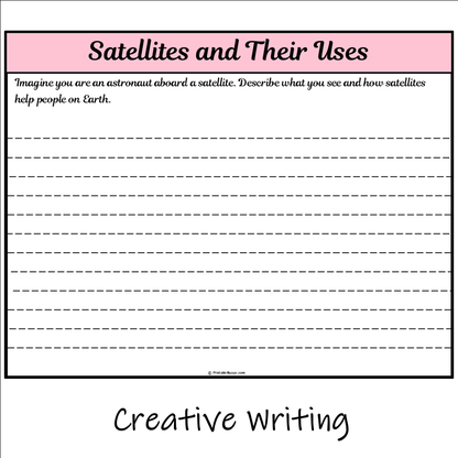 Satellites and Their Uses | Main Idea and Supporting Details Reading Passage and Questions