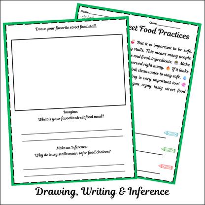 Safe Street Food Practices | Short Reading Comprehension Creative Worksheet