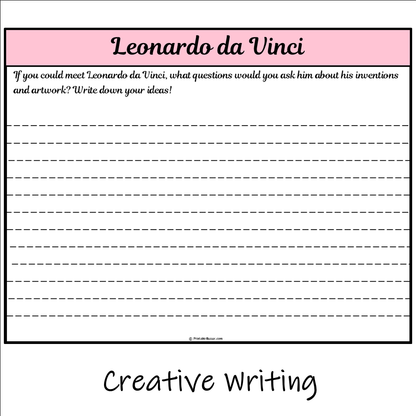 Leonardo da Vinci | Main Idea and Supporting Details Reading Passage and Questions