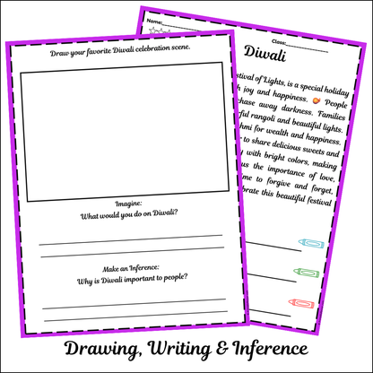 Diwali | Short Reading Comprehension Creative Worksheet