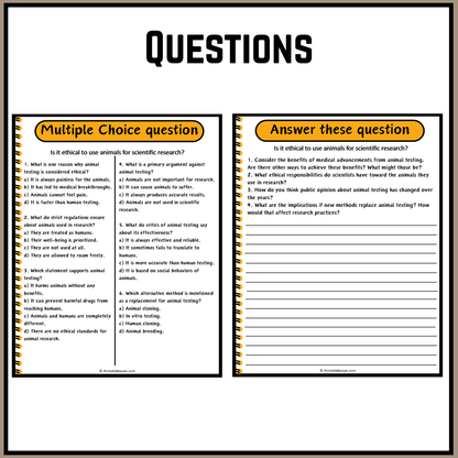 Is it ethical to use animals for scientific research? | Debate Case Study Worksheet