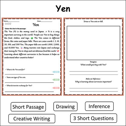 Yen | Short Reading Comprehension Creative Worksheet