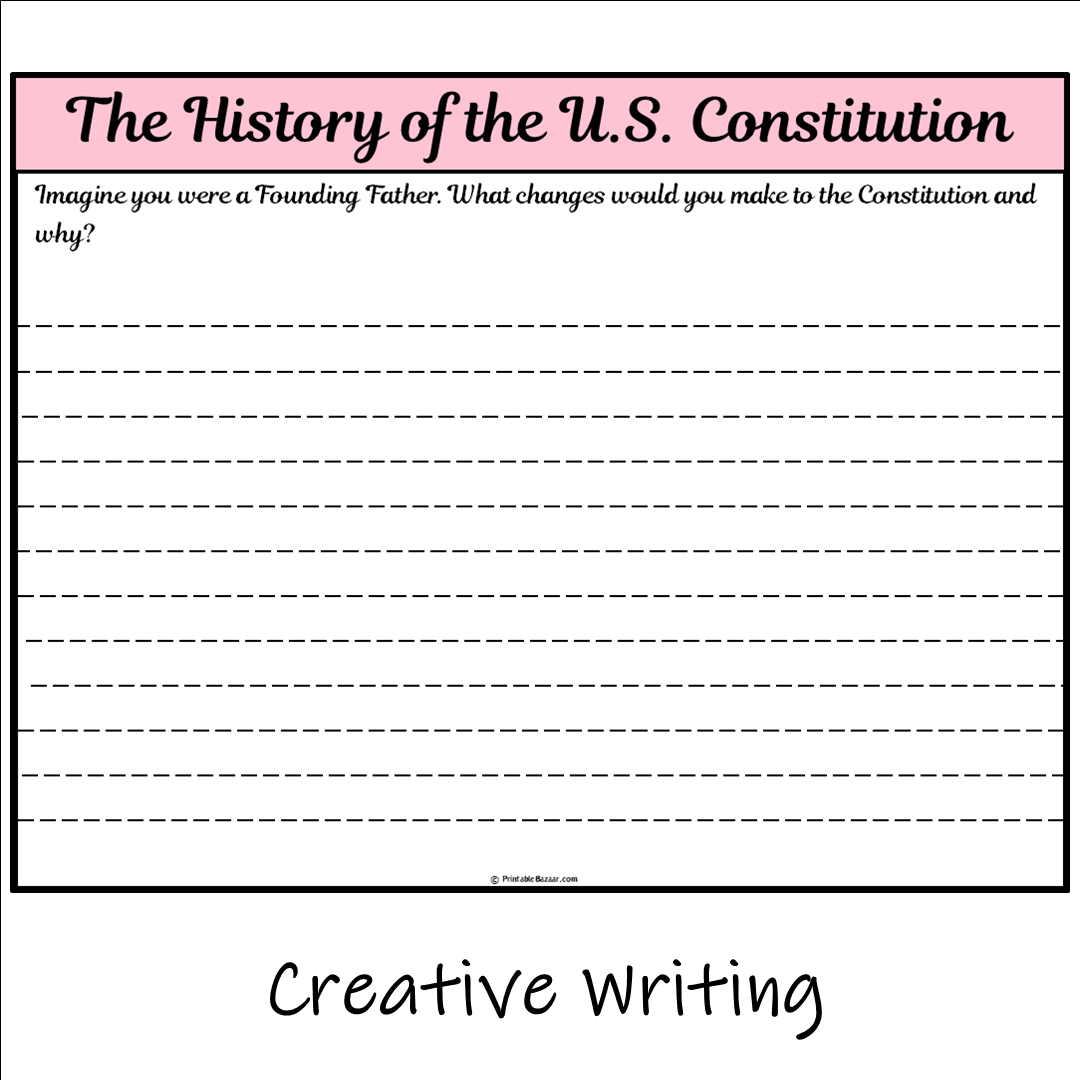 The History of the U.S. Constitution | Main Idea and Supporting Details Reading Passage and Questions