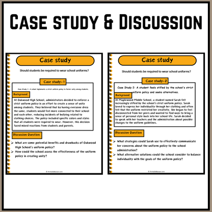 Should students be required to wear school uniforms? | Debate Case Study Worksheet