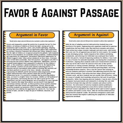 Should nations adopt universal child protection standards to address labor exploitation? | Debate Case Study Worksheet