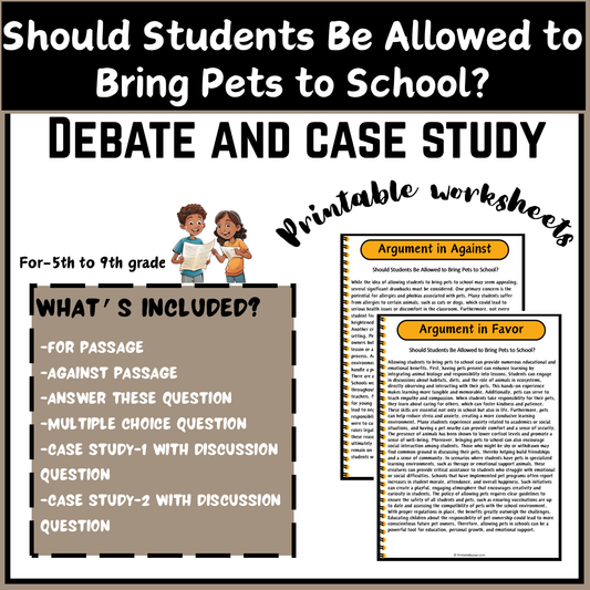 Should Students Be Allowed to Bring Pets to School? | Debate Case Study Worksheet