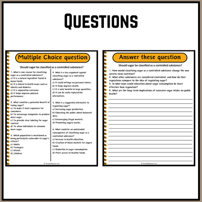 Should sugar be classified as a controlled substance? | Debate Case Study Worksheet