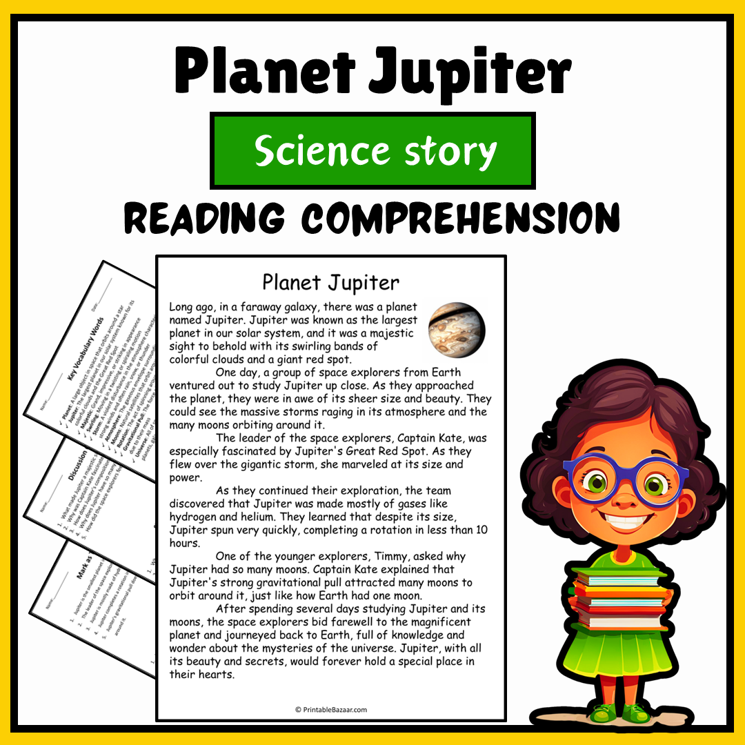 Planet Jupiter | Science Story Reading Comprehension Activity