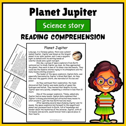 Planet Jupiter | Science Story Reading Comprehension Activity
