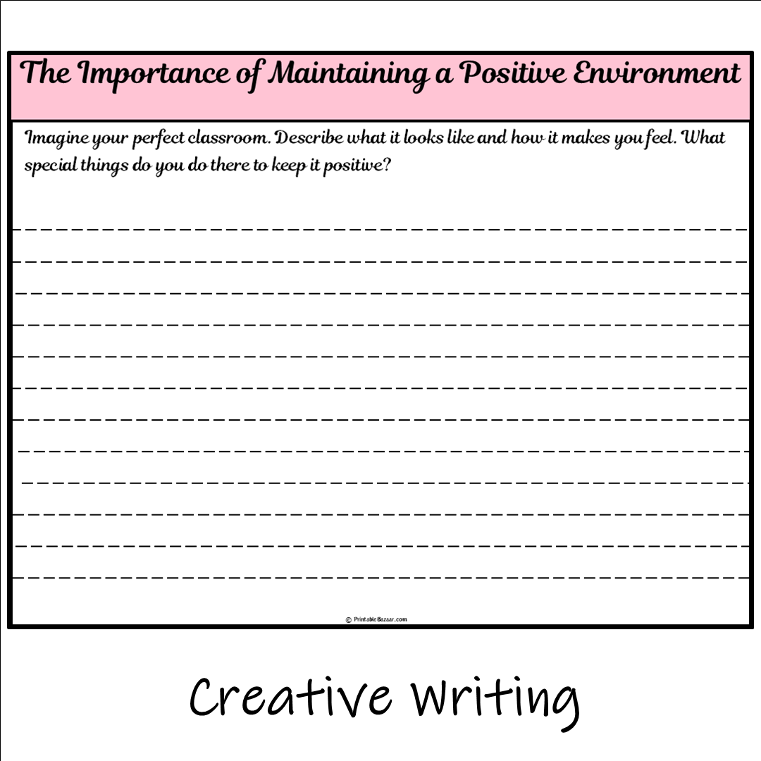 The Importance of Maintaining a Positive Environment | Main Idea and Supporting Details Reading Passage and Questions