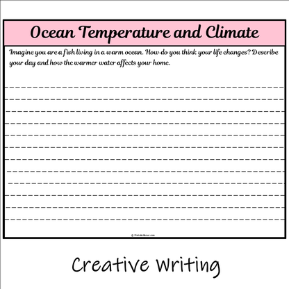 Ocean Temperature and Climate | Main Idea and Supporting Details Reading Passage and Questions