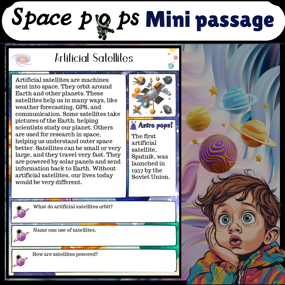 Artificial Satellites | Space Pops Reading Passage and Questions