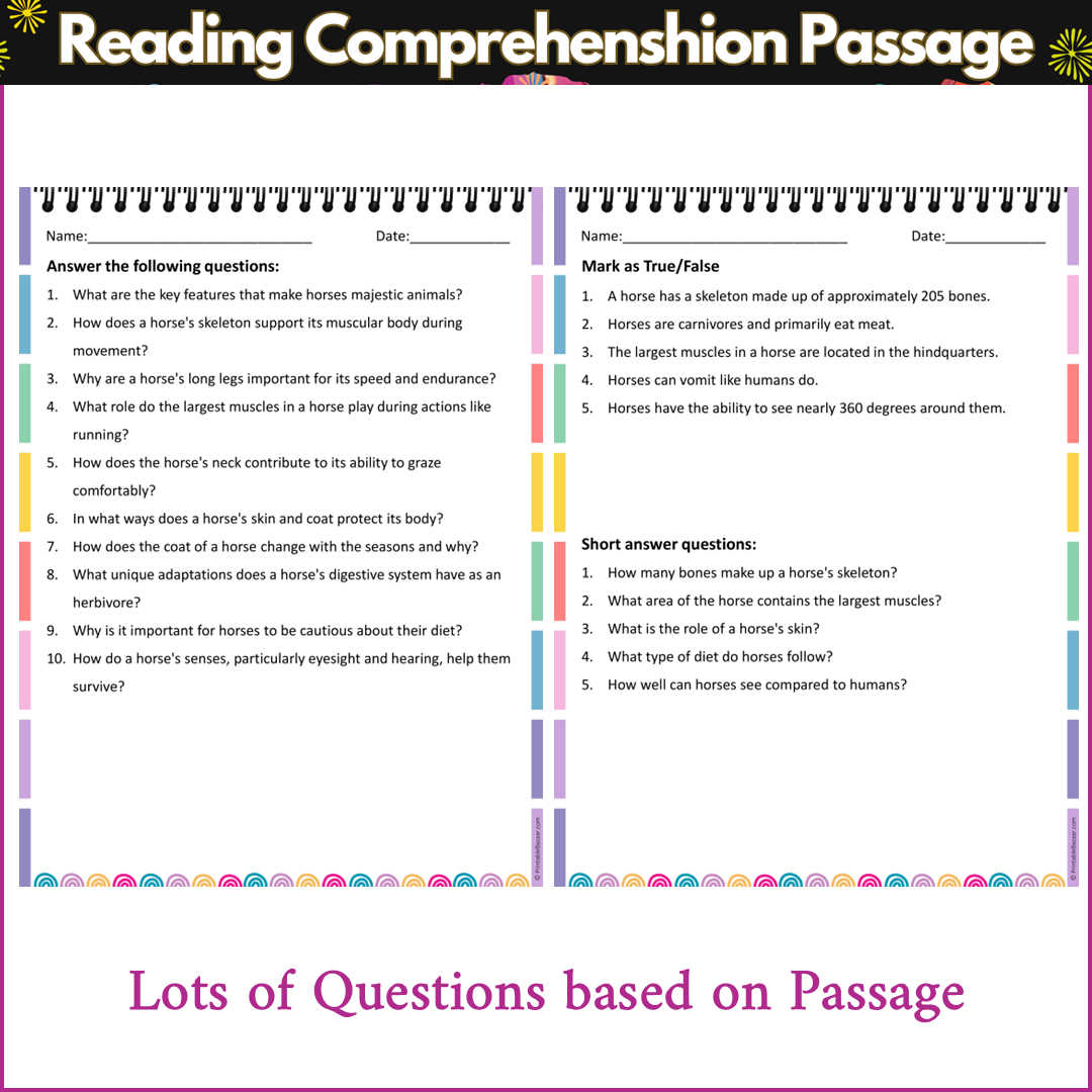 Anatomy of a Horse | Reading Comprehension Passage and Questions