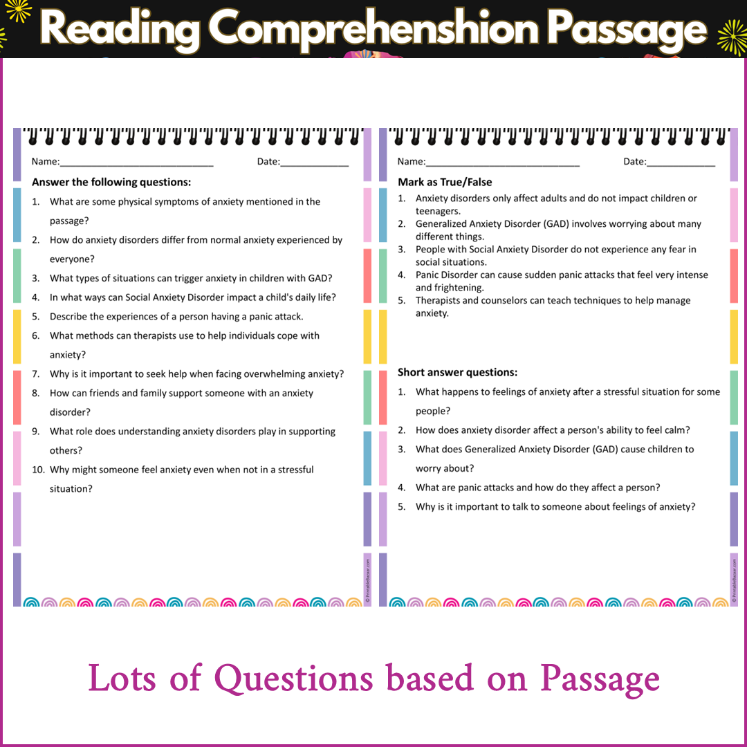 Anxiety Disorders | Reading Comprehension Passage and Questions
