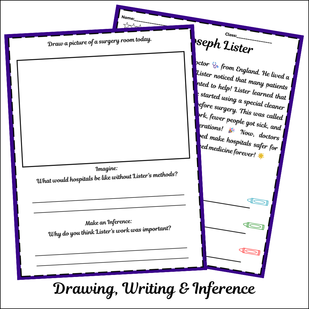 Joseph Lister | Short Reading Comprehension Creative Worksheet