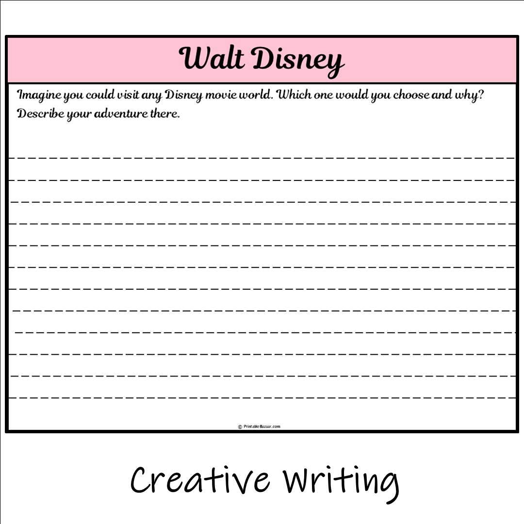 Walt Disney | Main Idea and Supporting Details Reading Passage and Questions