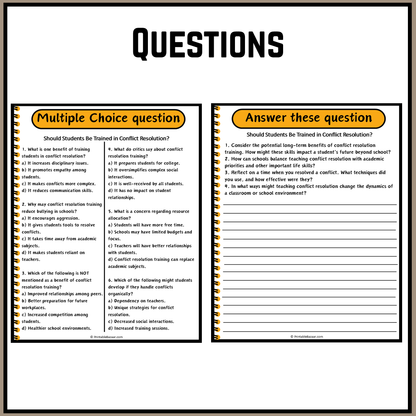 Should Students Be Trained in Conflict Resolution? | Debate Case Study Worksheet