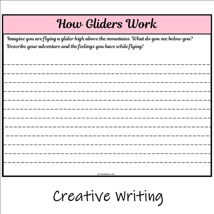 How Gliders Work | Main Idea and Supporting Details Reading Passage and Questions