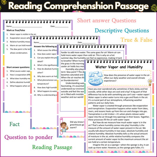 Water Vapor and Humidity | Reading Comprehension Passage and Questions