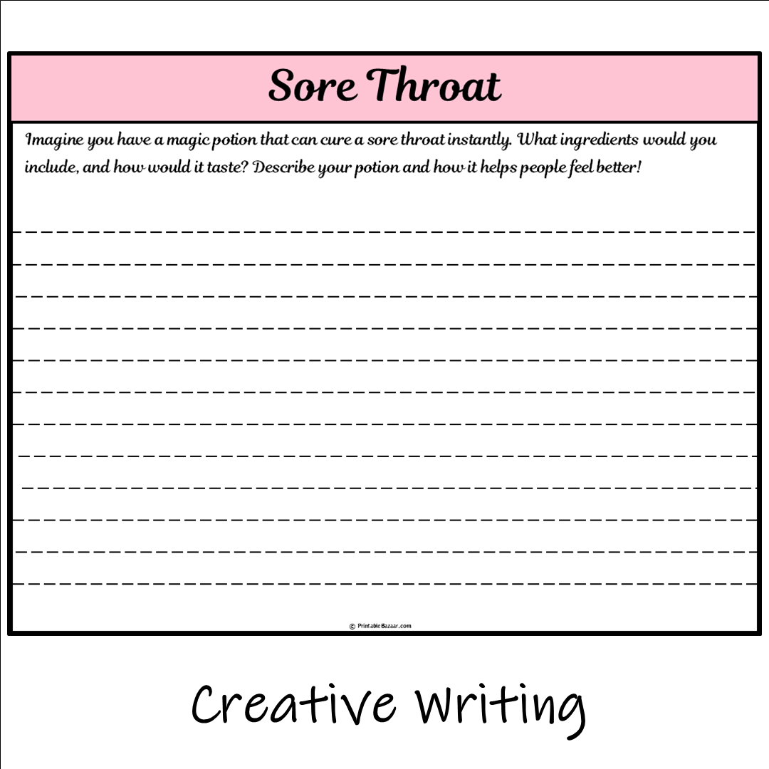 Sore Throat | Main Idea and Supporting Details Reading Passage and Questions