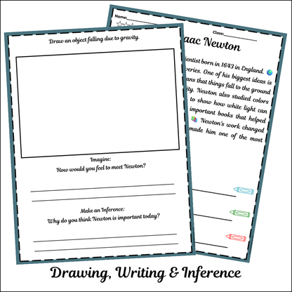 Isaac Newton | Short Reading Comprehension Creative Worksheet