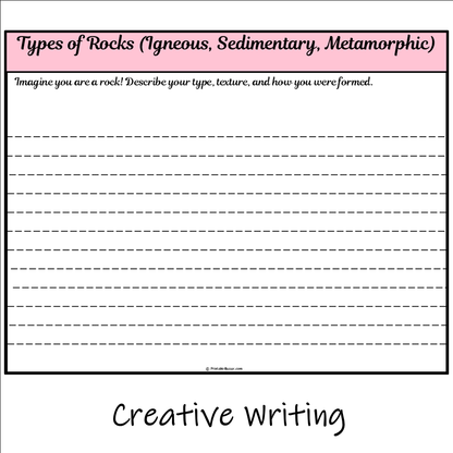 Types of Rocks (Igneous, Sedimentary, Metamorphic) | Main Idea and Supporting Details Reading Passage and Questions