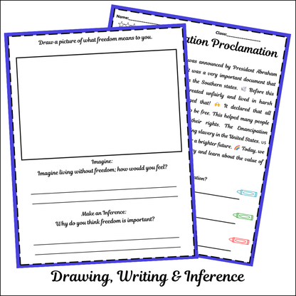 Emancipation Proclamation | Short Reading Comprehension Creative Worksheet