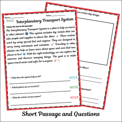 Interplanetary Transport System | Short Reading Comprehension Creative Worksheet