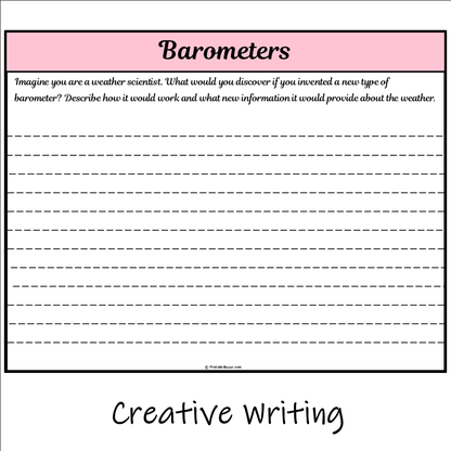 Barometers | Main Idea and Supporting Details Reading Passage and Questions
