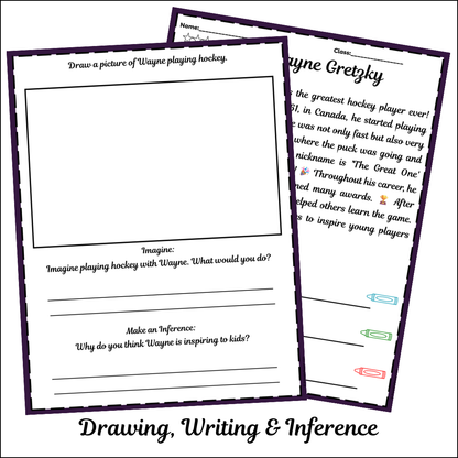 Wayne Gretzky | Short Reading Comprehension Creative Worksheet