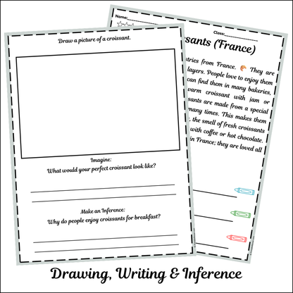 Croissants (France) | Short Reading Comprehension Creative Worksheet