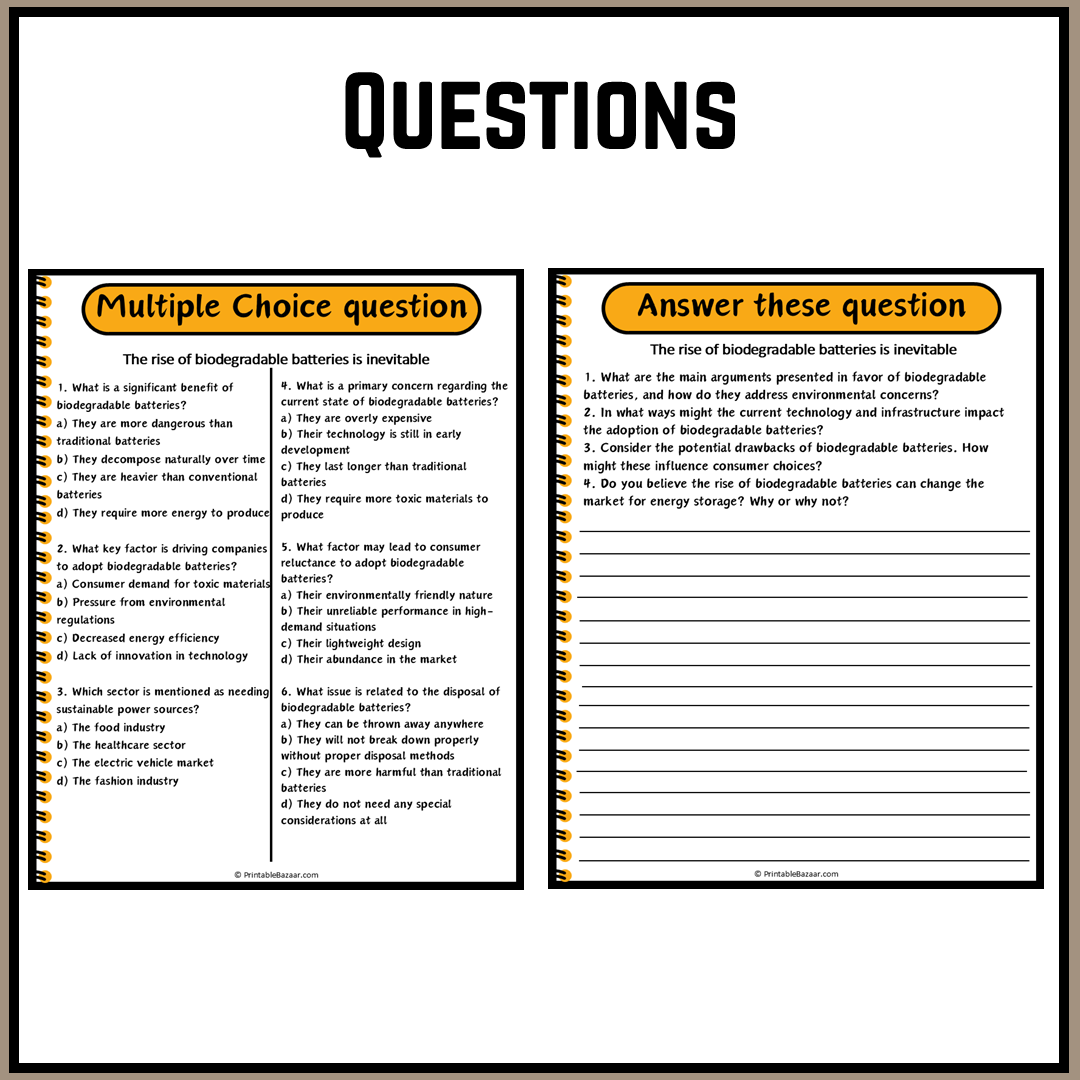 The rise of biodegradable batteries is inevitable | Debate Case Study Worksheet