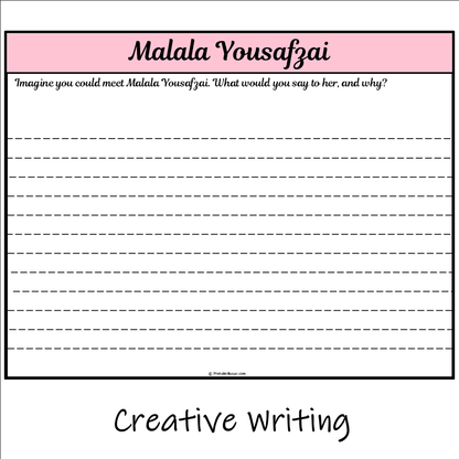 Malala Yousafzai | Main Idea and Supporting Details Reading Passage and Questions