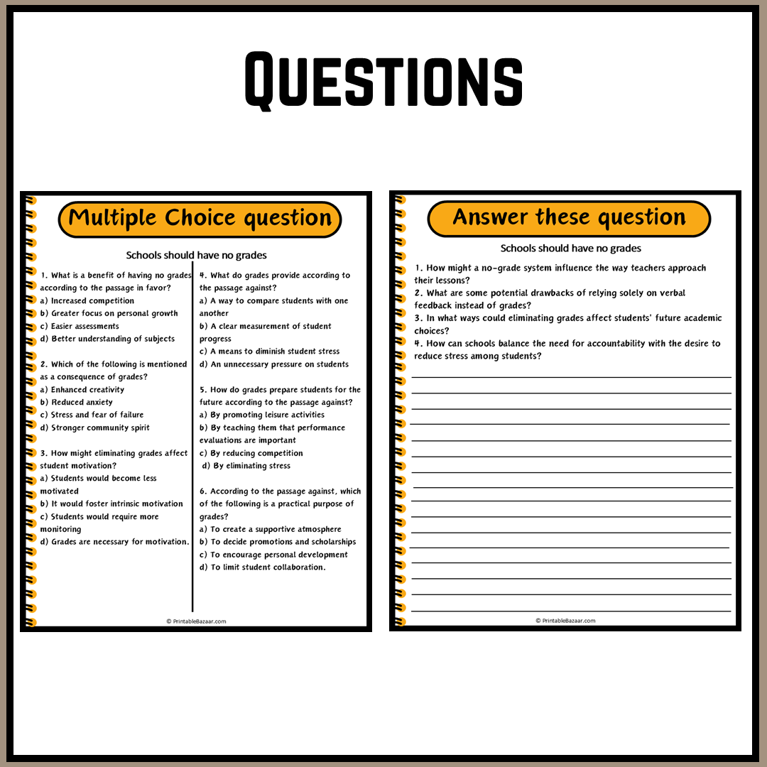 Schools should have no grades | Debate Case Study Worksheet