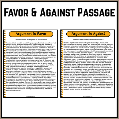 Should Schools Be Required to Teach Civics? | Debate Case Study Worksheet