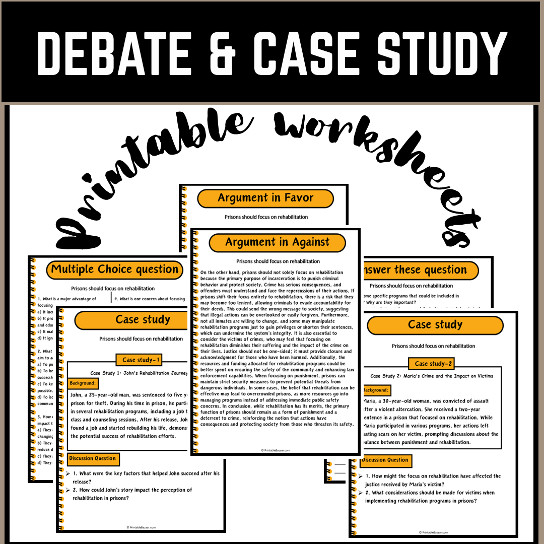 Prisons should focus on rehabilitation | Debate Case Study Worksheet