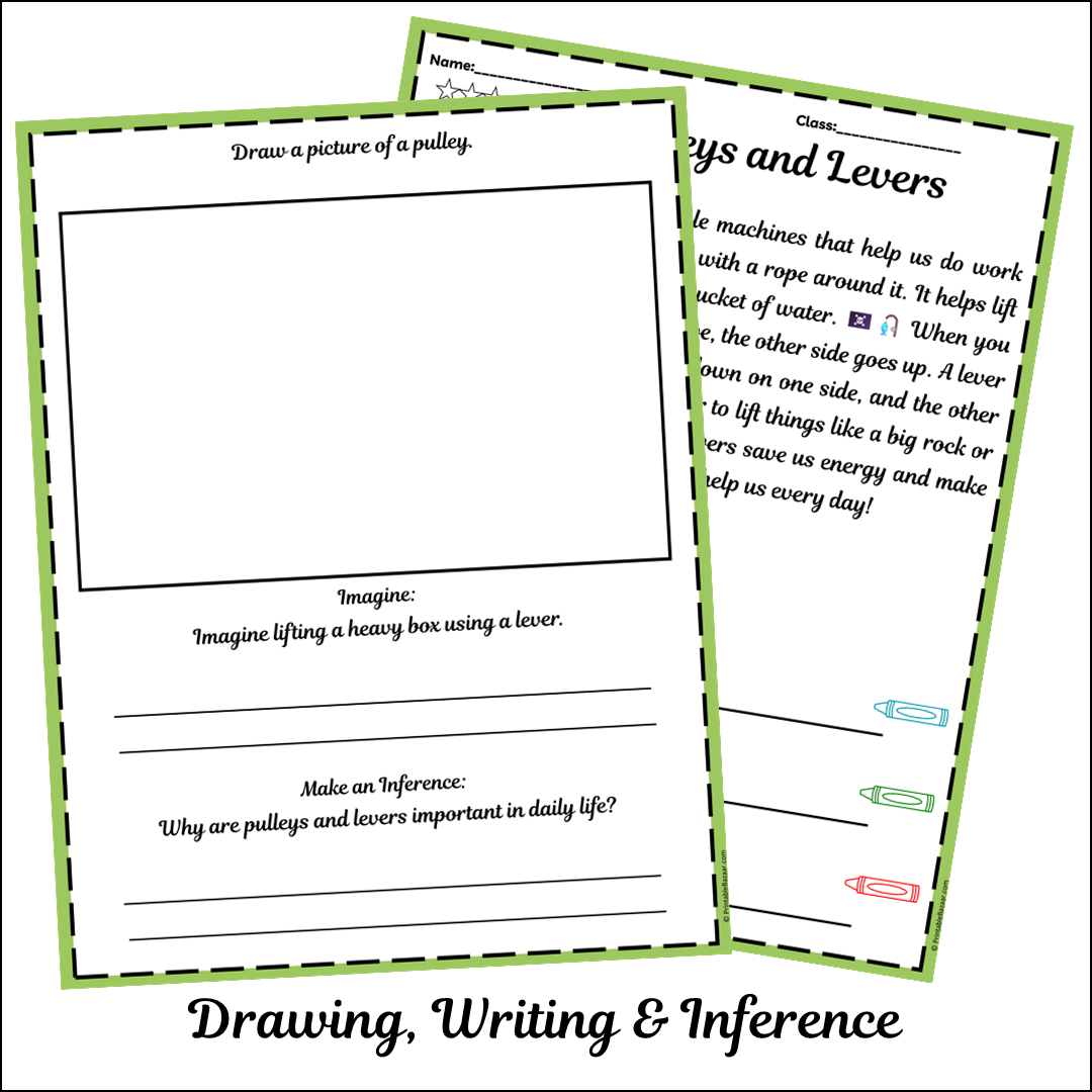 Pulleys and Levers | Short Reading Comprehension Creative Worksheet