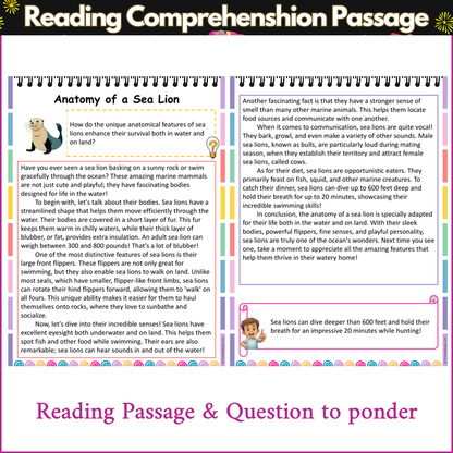 Anatomy of a Sea Lion | Reading Comprehension Passage and Questions