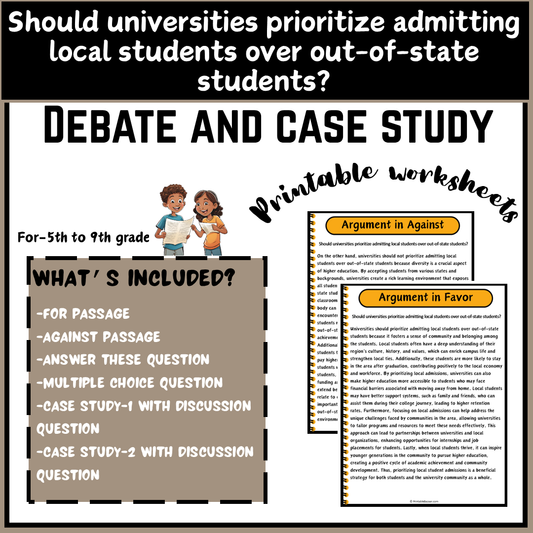 Should universities prioritize admitting local students over out-of-state students? | Debate Case Study Worksheet