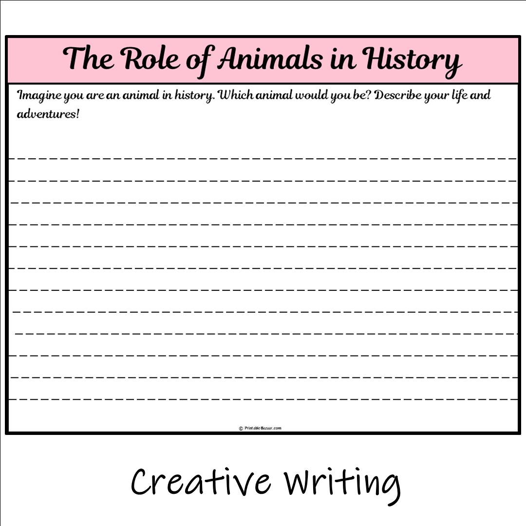 The Role of Animals in History | Main Idea and Supporting Details Reading Passage and Questions