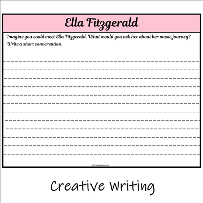 Ella Fitzgerald | Main Idea and Supporting Details Reading Passage and Questions