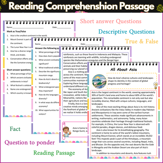 All About Asia | Reading Comprehension Passage and Questions