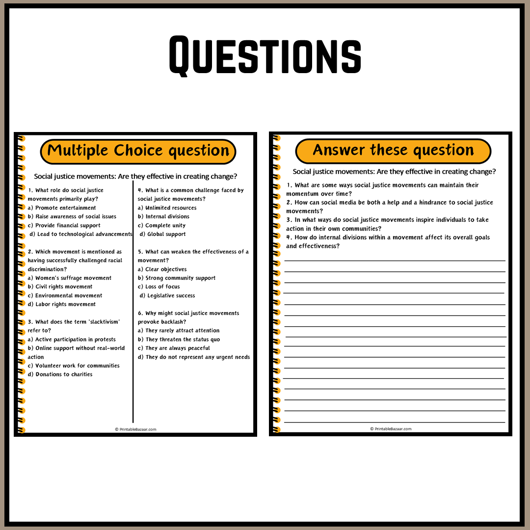 Social justice movements: Are they effective in creating change? | Debate Case Study Worksheet