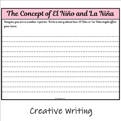 The Concept of El Niño and La Niña | Main Idea and Supporting Details Reading Passage and Questions