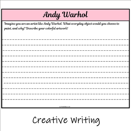 Andy Warhol | Main Idea and Supporting Details Reading Passage and Questions