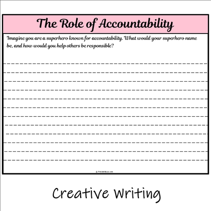 The Role of Accountability | Main Idea and Supporting Details Reading Passage and Questions